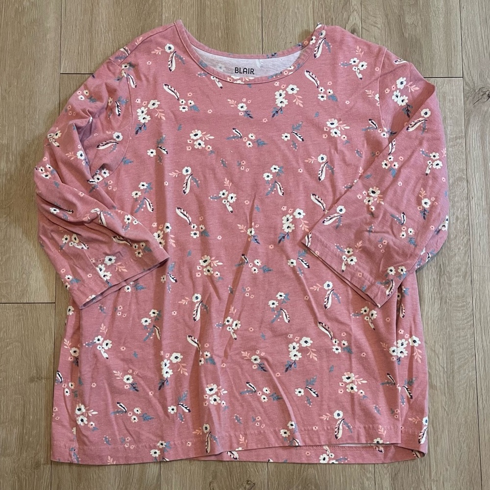 Blair Pink Floral V-Neck Top